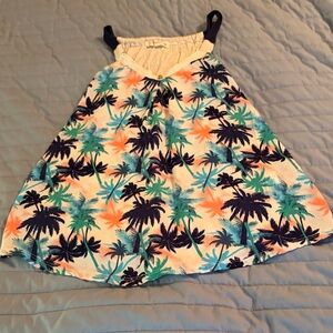 Rewind Palm Print Tunic in Navy, Teal, Coral on White